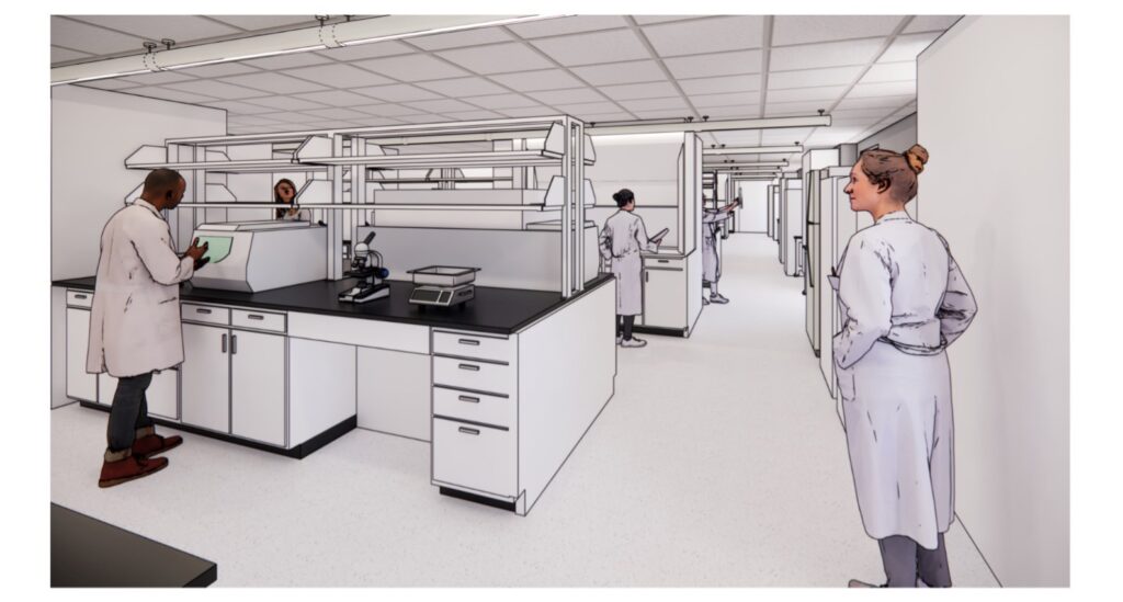 Ohio State Campbell Hall rendering of Biomolecular Nutrition Laboratory
