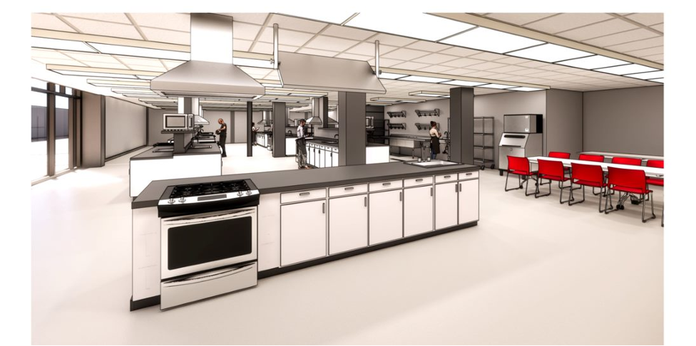 Ohio State Campbell Hall rendering of the Teaching Kitchen